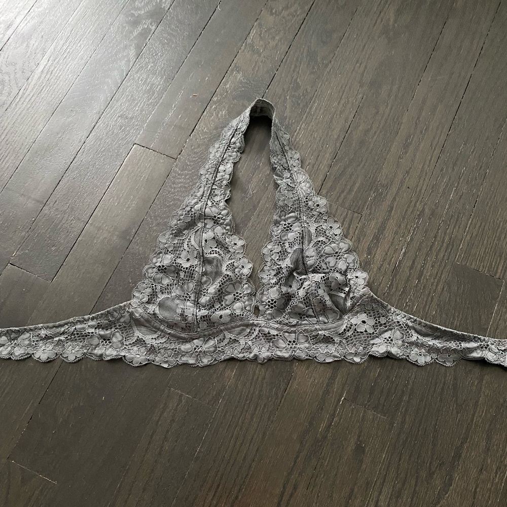 XS Free People Intimates Gray Lace Bralette